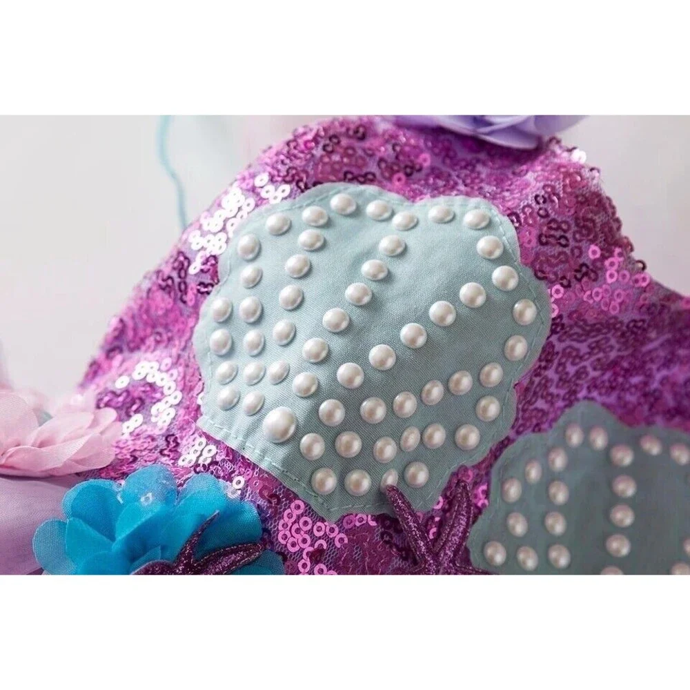Los Angeles Boutique Little Mermaid Girls Dress Sequin Party Princess Costume 6